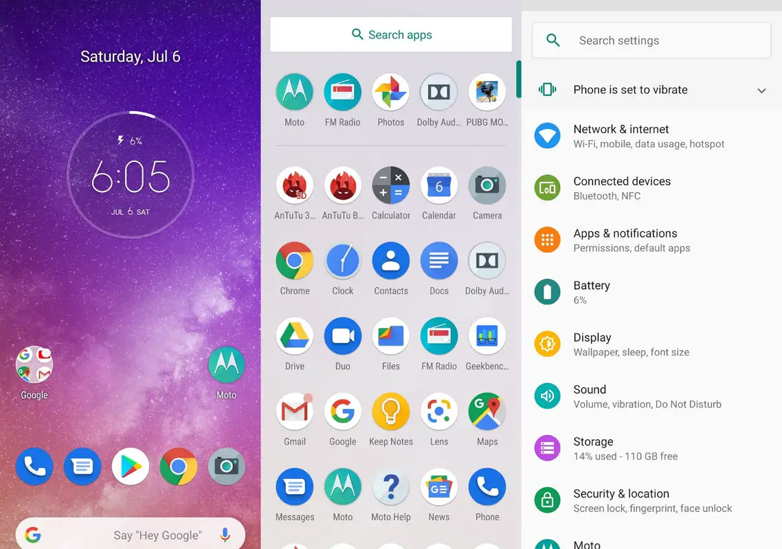 Motorola One Vision Android One Screenshots