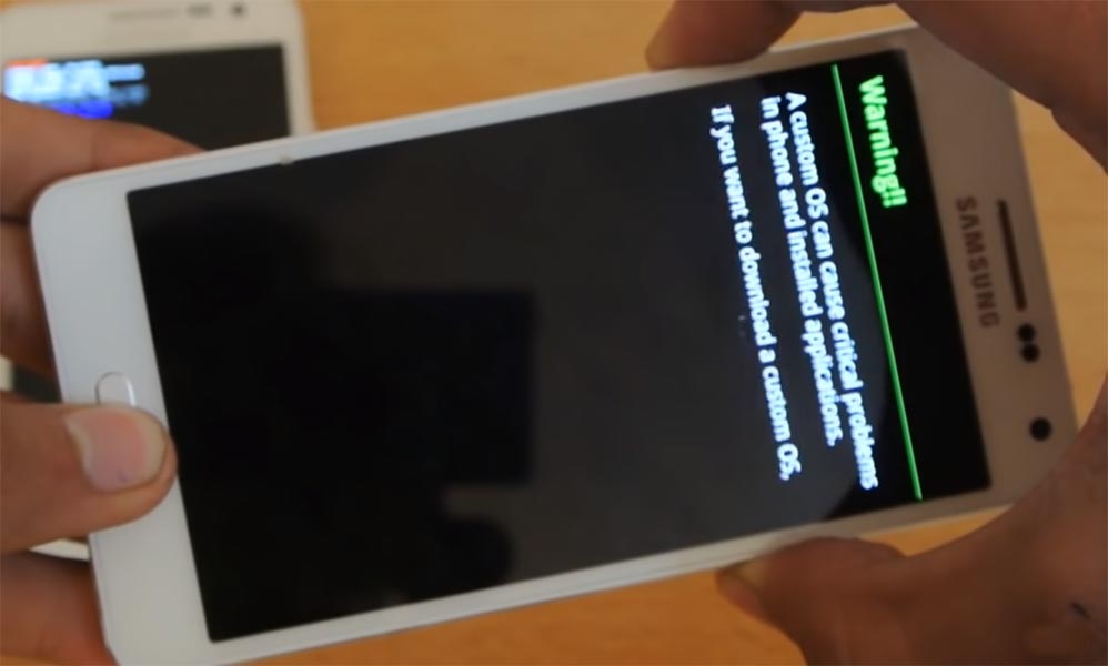 Samsung Galaxy A5 2015 Download Mode Warning Screen