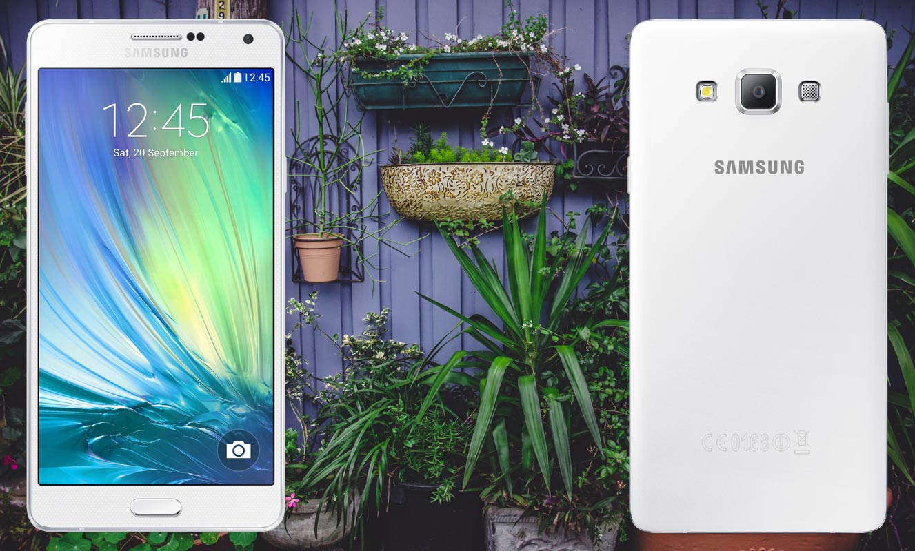 Samsung Galaxy A7 with Garden Background