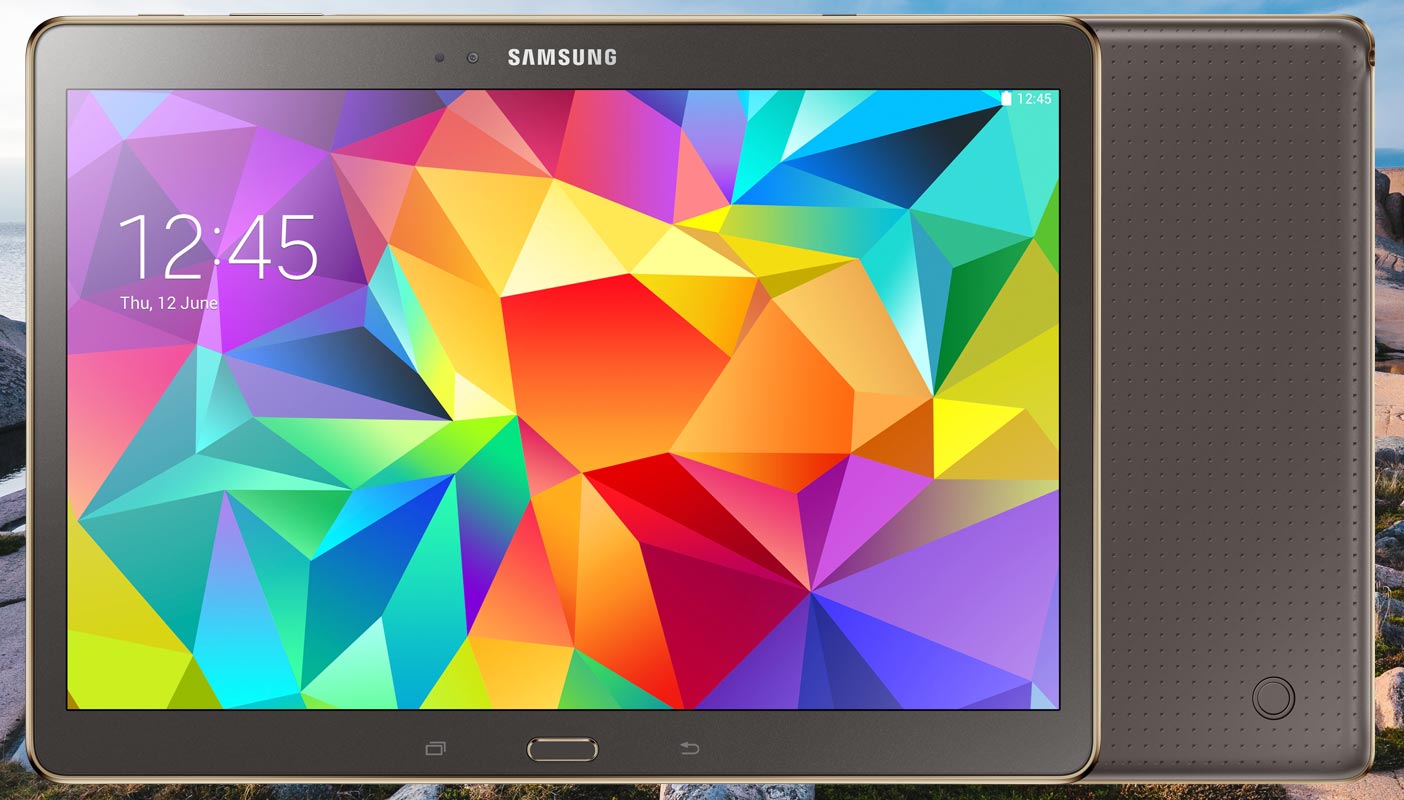 Samsung Galaxy Tab S 10 5 LTE with Sea Side Stones Background