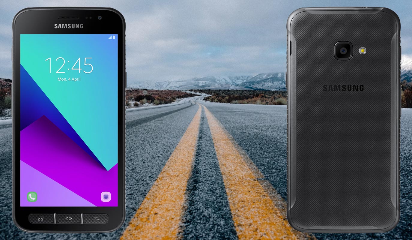 Samsung Galaxy Xcover 4 with Road Background