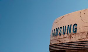 Samsung Logo in Rusted Tank