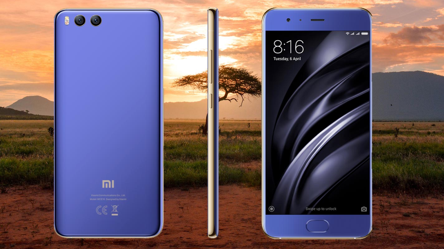 Xiaomi Mi 6 with Dessert Side Tree Background