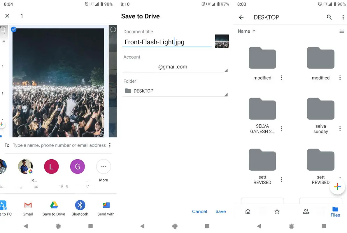 Android Google Drive Screenshots