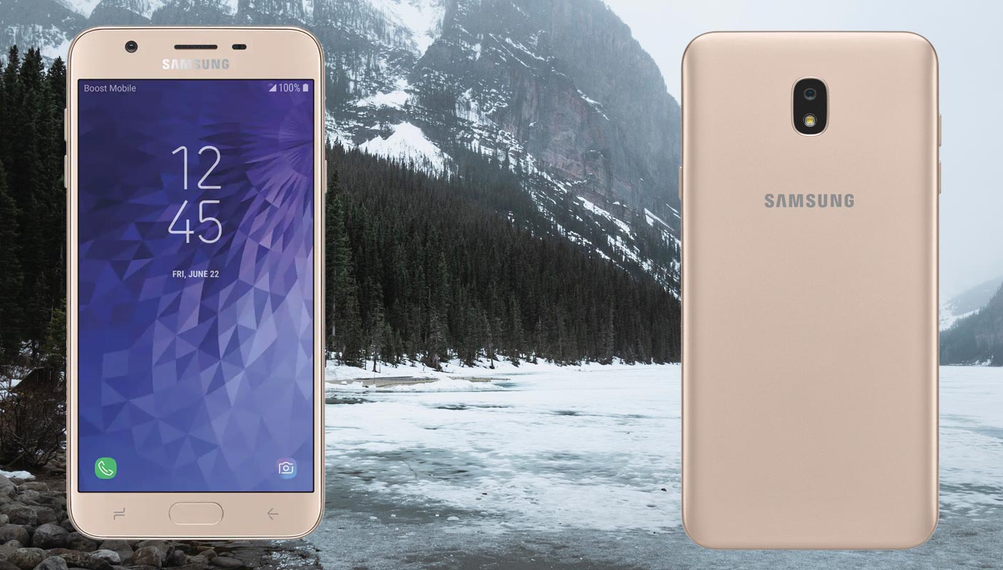 Galaxy J7 Refine 2018 with Ice Lake Background