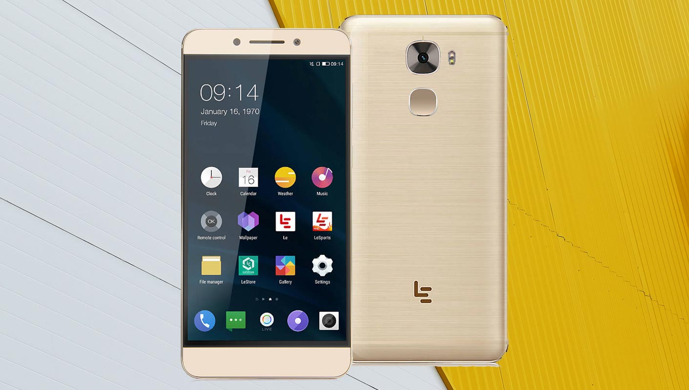 LeEco Le Pro3 with Yellow and Grey Background