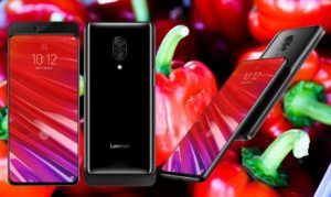 Lenovo Z5 Pro with Red Capsicum Background