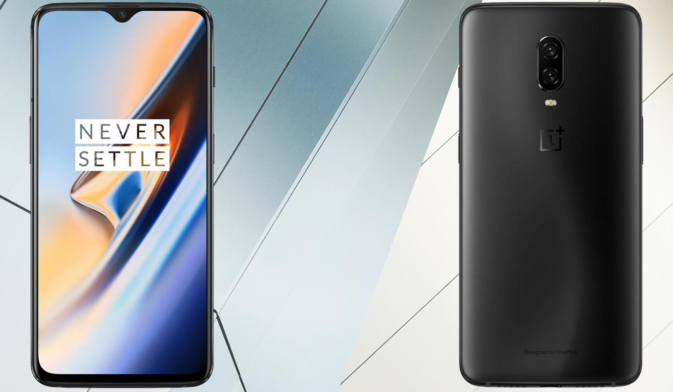 OnePlus 6T with Silver Structure Background