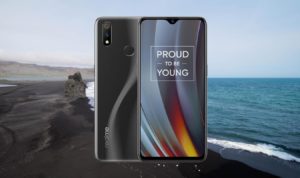 Realme 3 Pro With Black Sand Beach Background