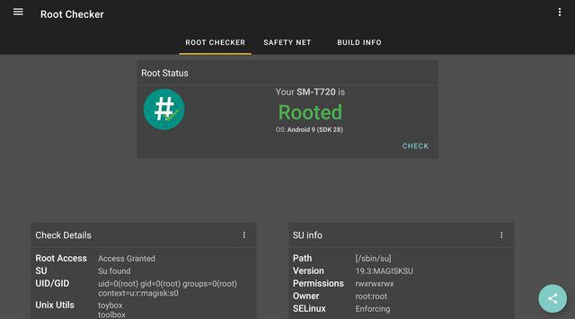 Samsung Galaxy Tab S5e Root Checker