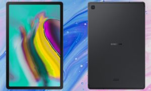 Samsung Galaxy Tab S5e with Blue Pink Texture Background