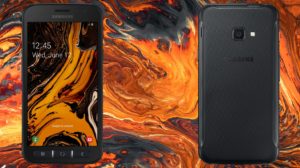 Samsung Galaxy Xcover 4s with Lava Background