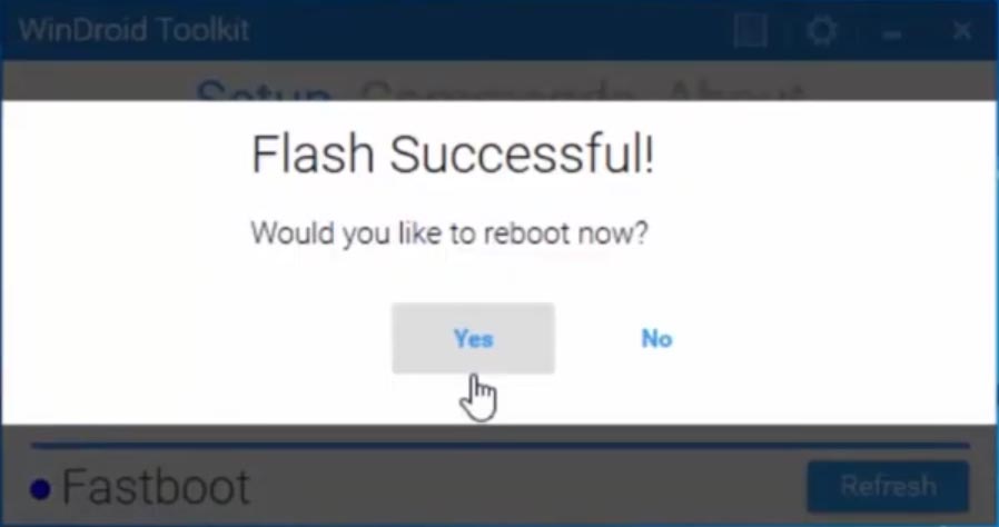 WinDroid Toolkit TWRP Flash Successful