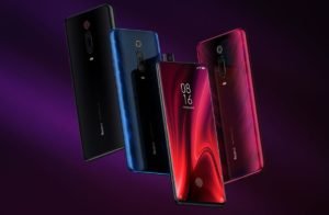 Xiaomi Redmi K20 Pro with Dark Pink and Black Background