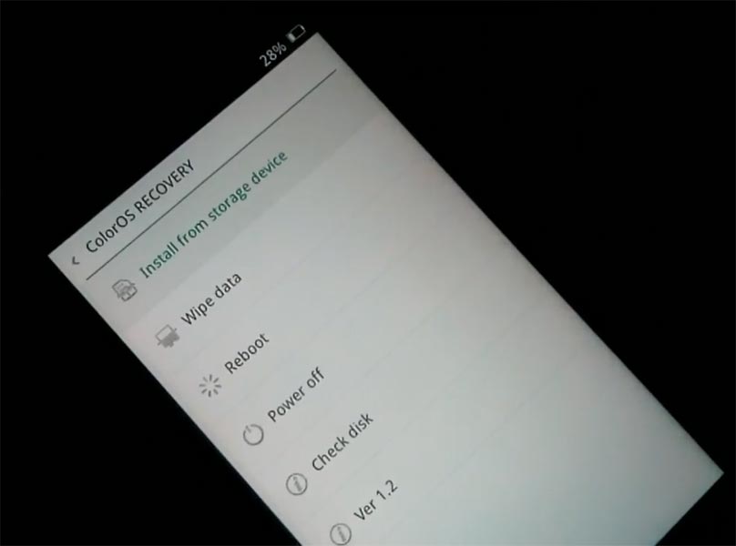 Oppo F1 Stock Recovery Mode Warning Screen