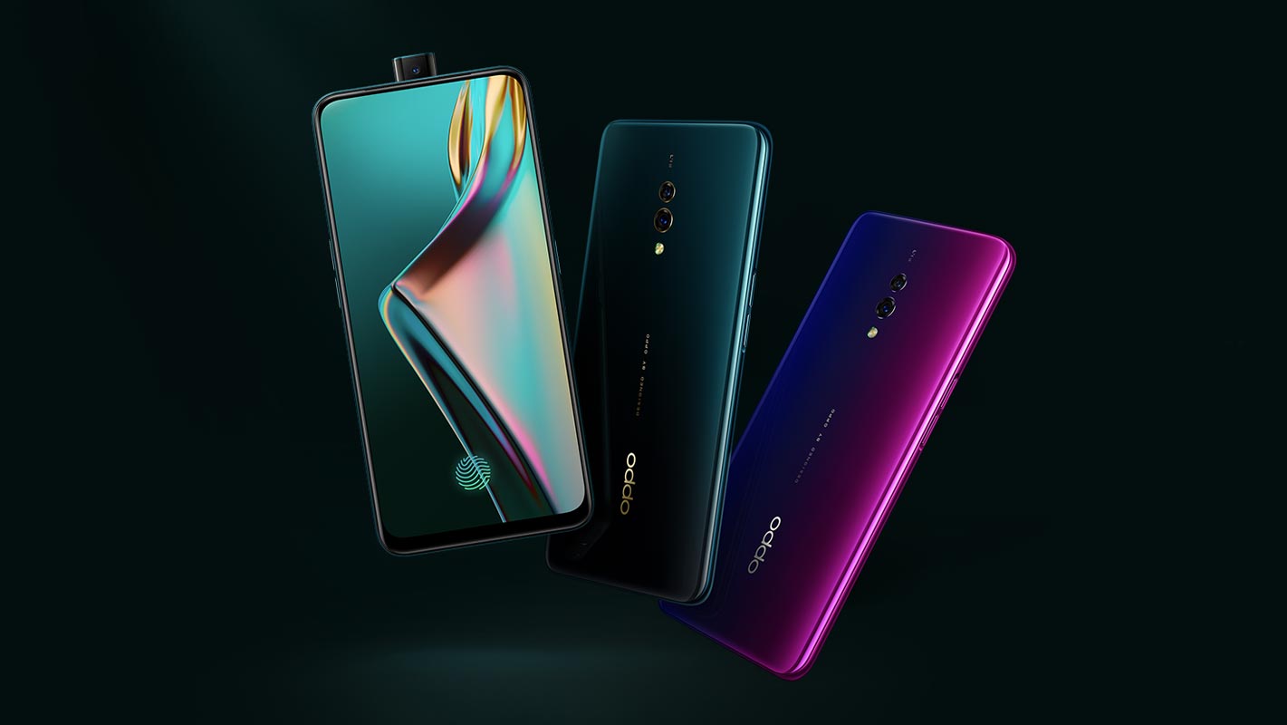 Oppo K3 with Dark Green Background