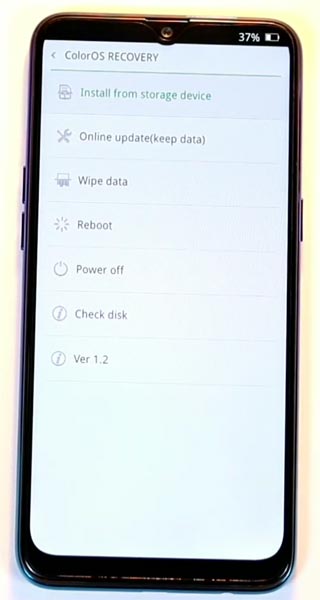 Realme 3 Recovery Mode Warning Screen