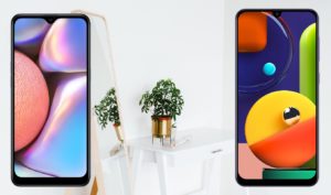 Samsung A10s and A50s with Mirror Plant Background