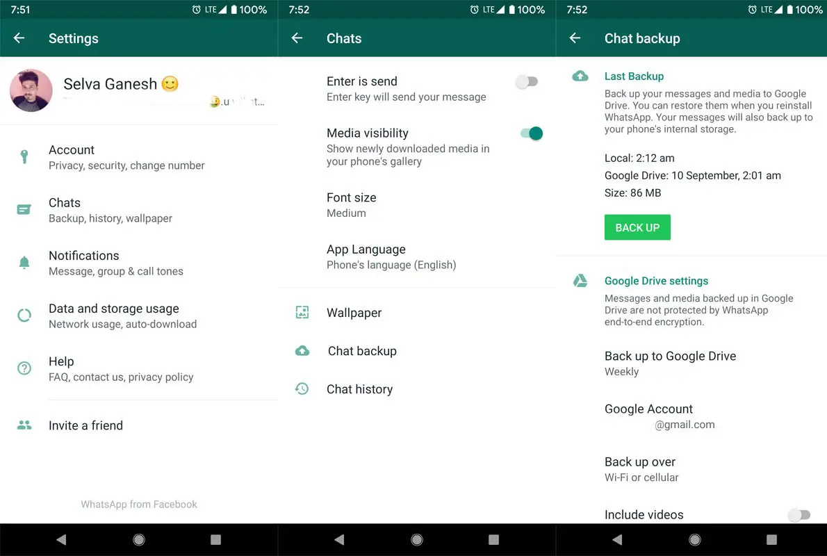 Whatsapp Google Drive Backup