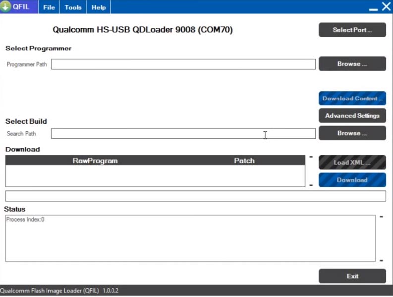 Device Connected Message on Qualcomm Flash Image Loader