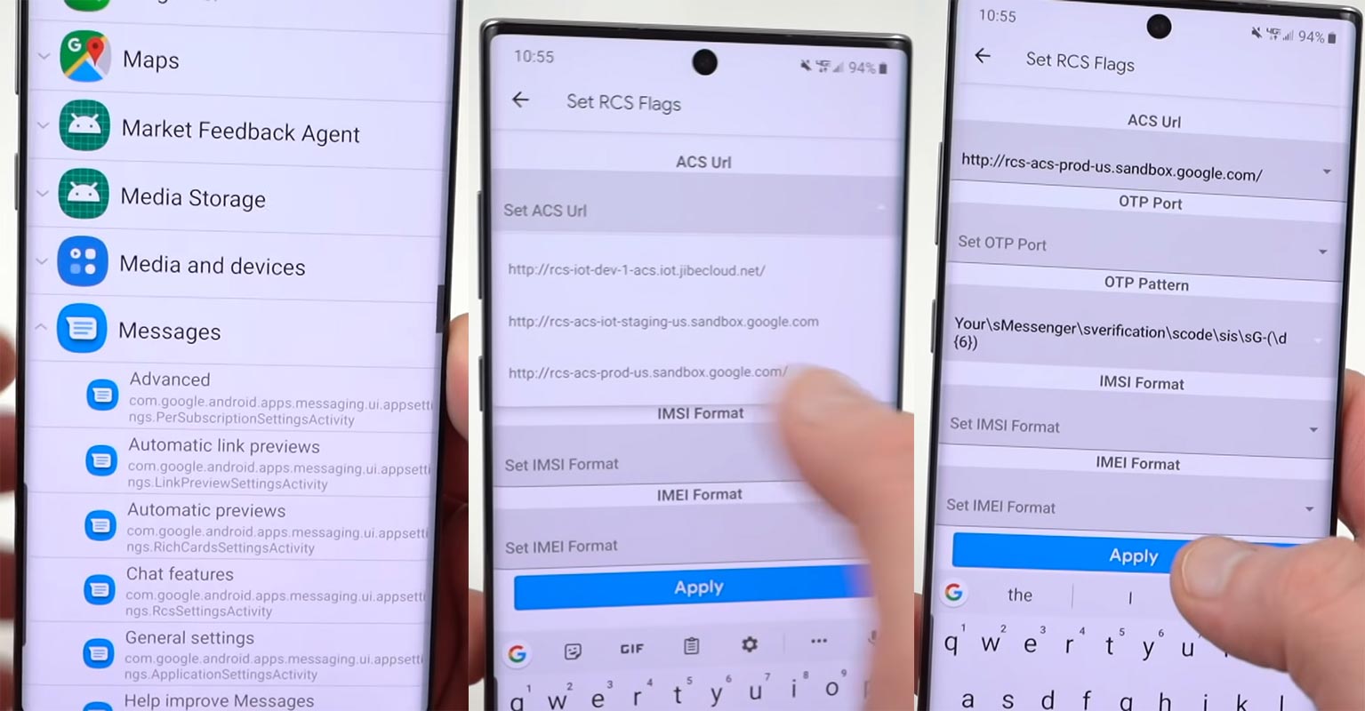 Enable RCS Messaging in Samsung Note 10