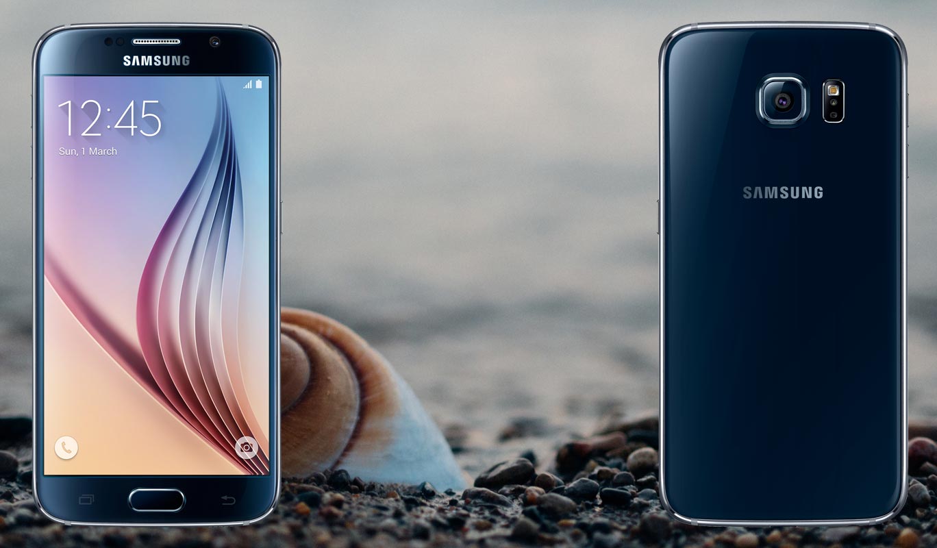 Galaxy S6 with Sea Shell Background