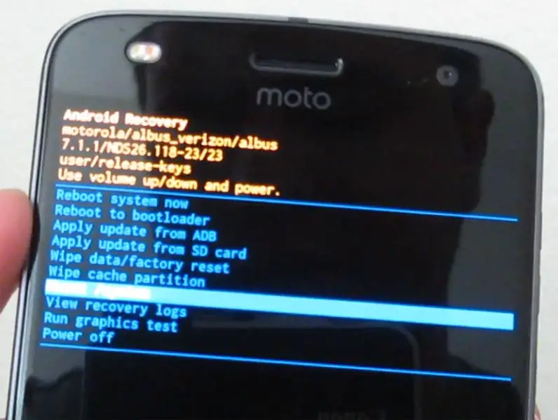 Moto Z2 Play Recovery Mode Warning Screen