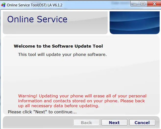 Online Service Tool Nokia Screenshot
