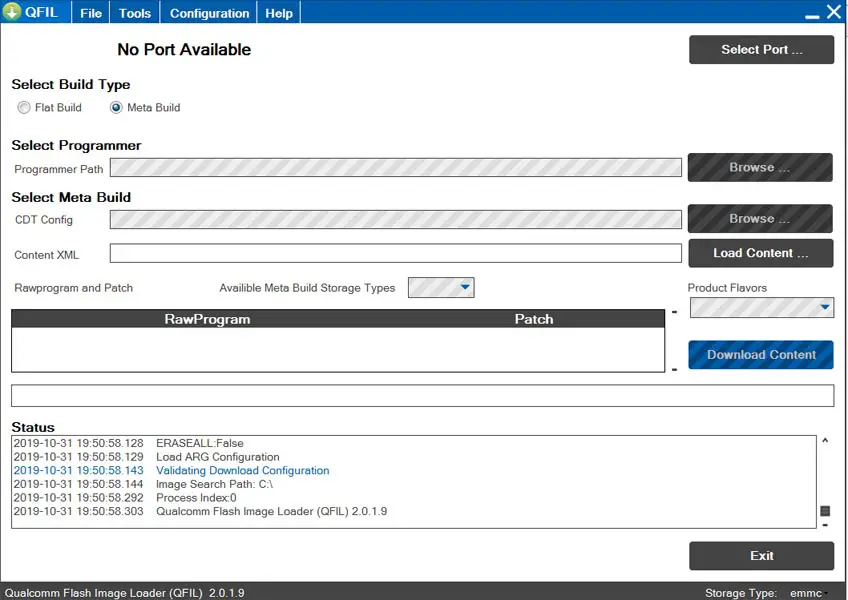 Qualcomm Flash Image Loader Tool Screenshot