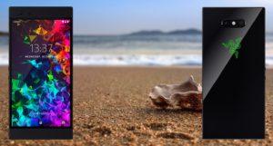 Razer Phone 2 with Beach Sand Background