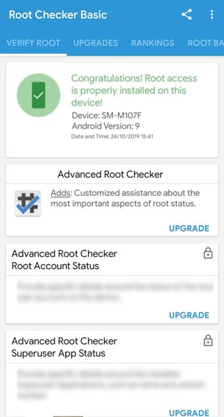 Samsung Galaxy M10s Root Checker Screenshot