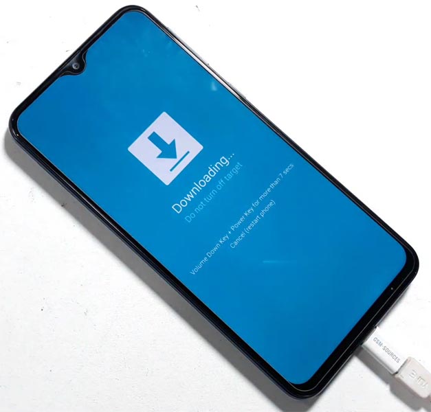Samsung Galaxy M20 Download Mode Warning Screen