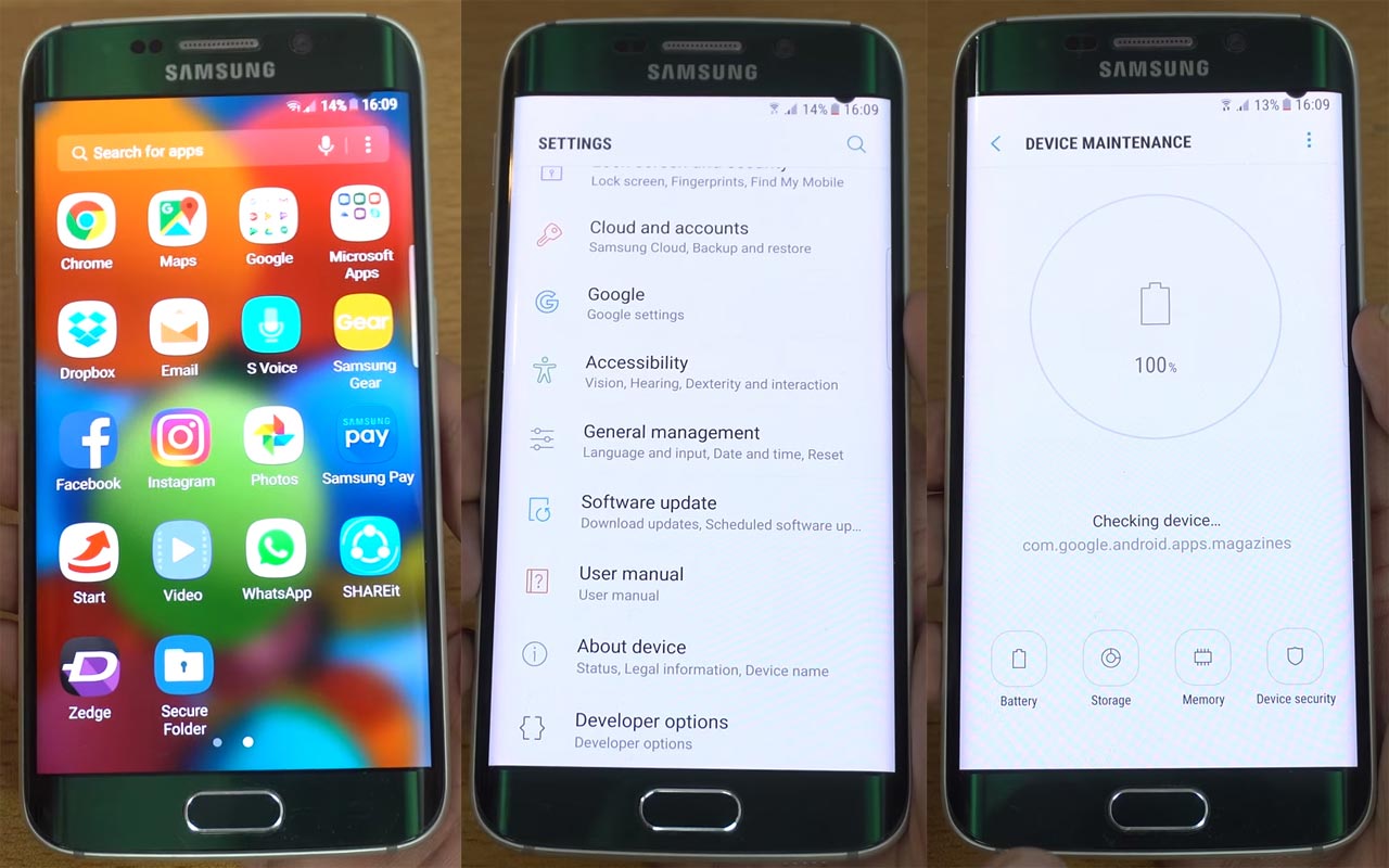 Samsung Galaxy S6 Edge Nougat Screenshots