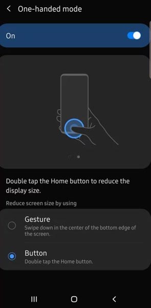 Samsung Galaxy One Handed Mode