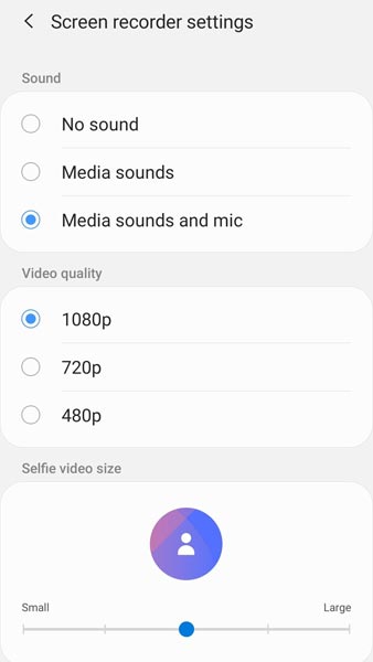 Screen Recording Feature Samsung One UI 2.0