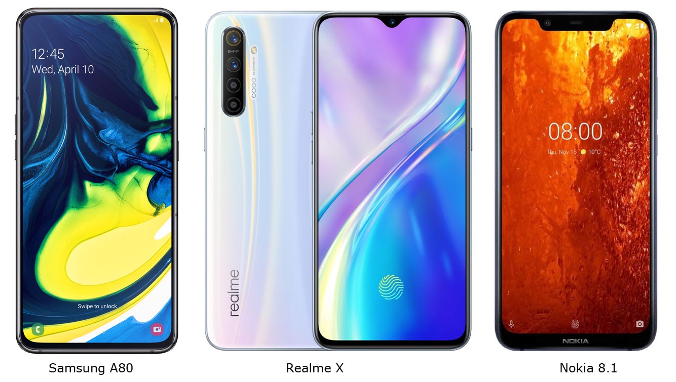 Samsung A80 Realme X Nokia 8 1 Upper Mid-Range Mobiles