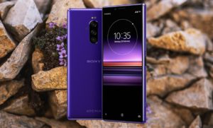 Sony Xperia 1 with Mountain Brick Background