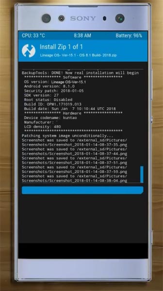 Sony Xperia XA2 TWRP Install Zip