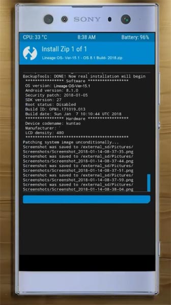 Sony Xperia XA2 TWRP Install Zip