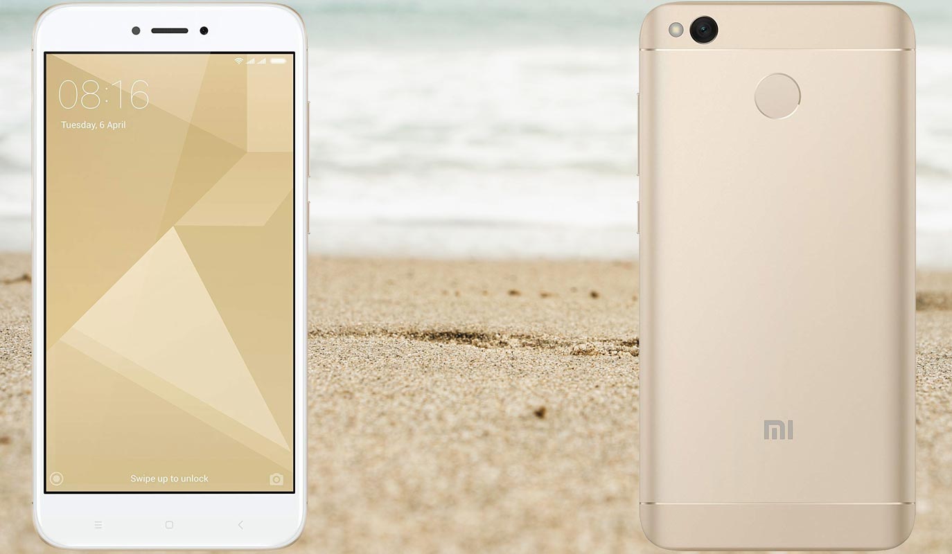 Xiaomi Redmi 4 with Beach Sand Background