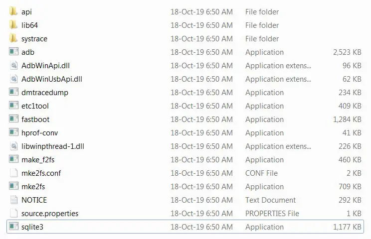 Extracted Files Android SDK Tools