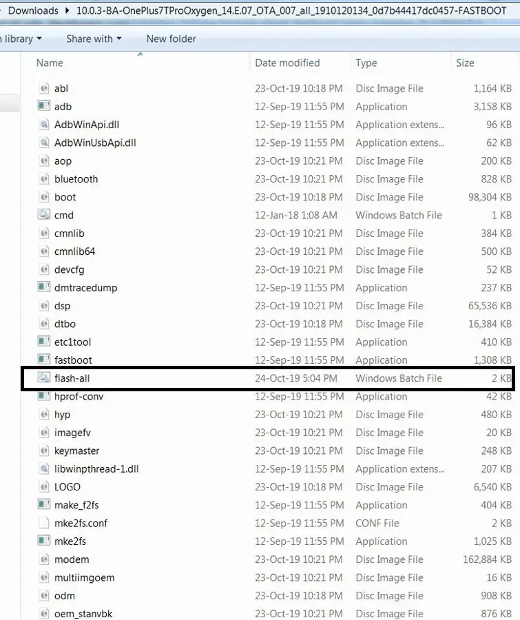 Extracted Firmware Files OnePlus 7T