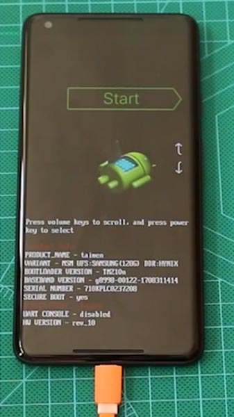 Fastboot Warning Screen Google Pixel XL