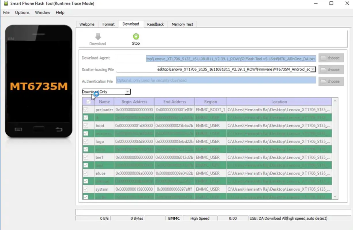 Flash Firmware Moto E3 using SP Tool