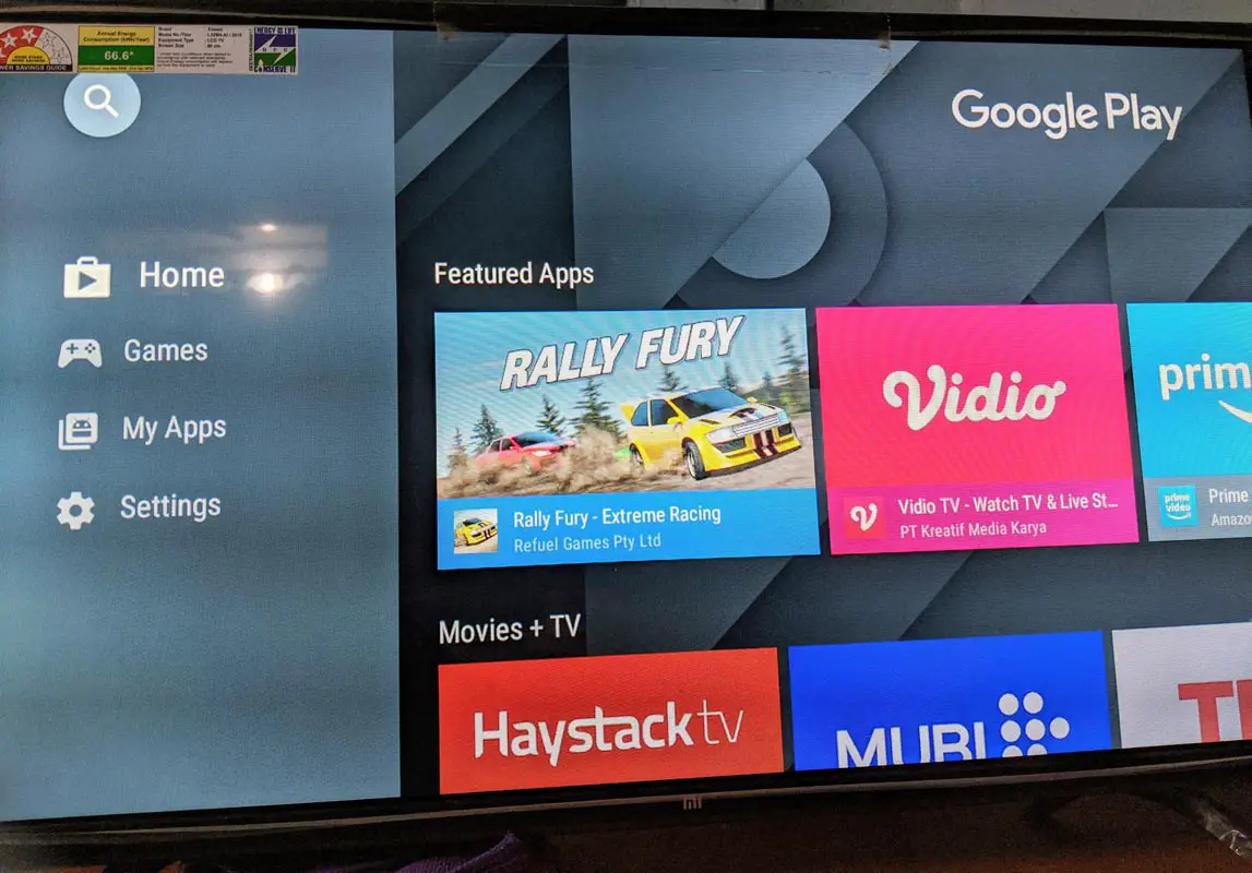 Google Play Store in MI TV 4A