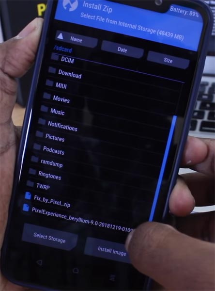 Install Zip file in TWRP Pocophone F1