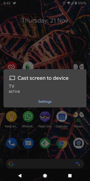 Mobile Screen Cast using Chromecast
