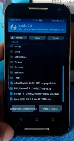 Pie crDroid Moto G3 2015 TWRP Installation