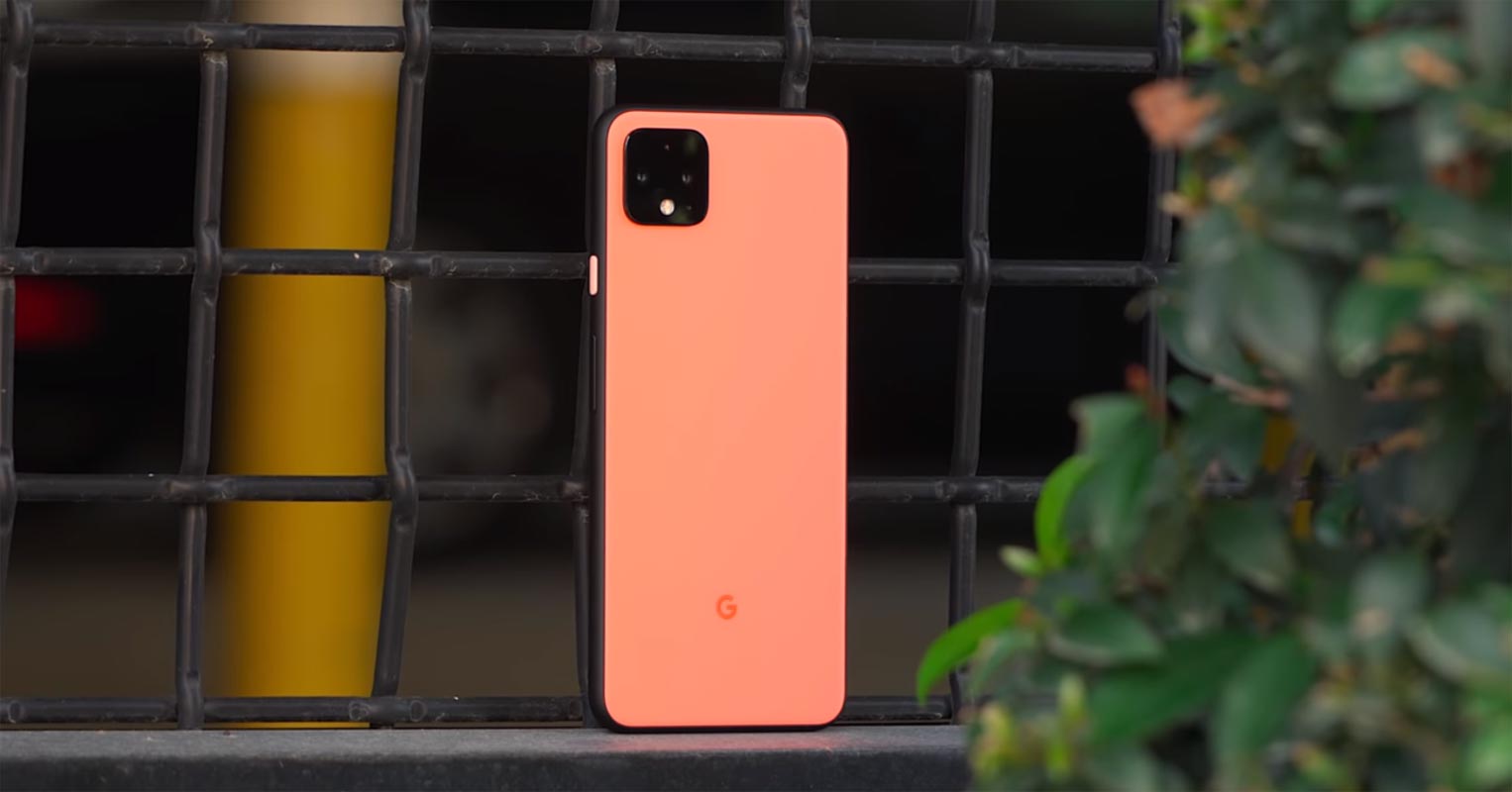 Pixel 4 XL with Steel Gate Background