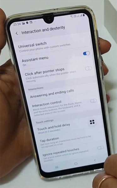 Samsung Galaxy M30s Assistant Menu